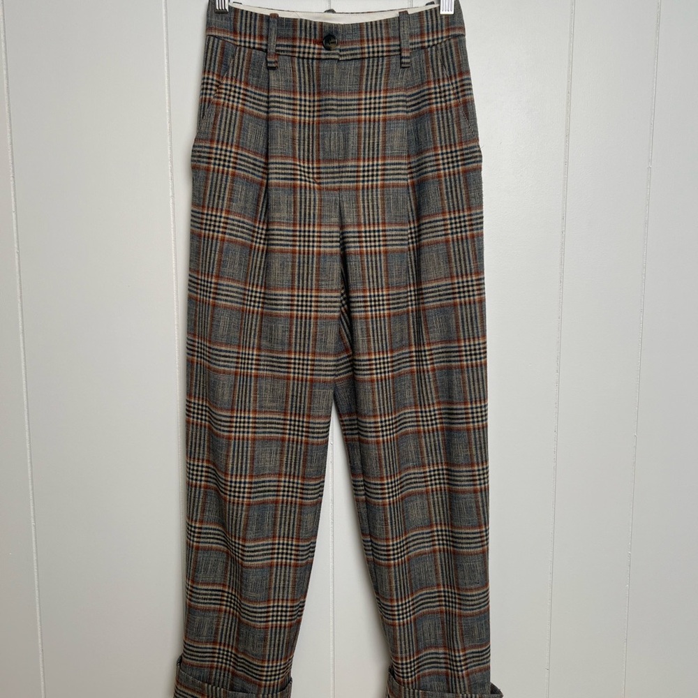 WILFRED | High Rise Plaid Trouser Pants